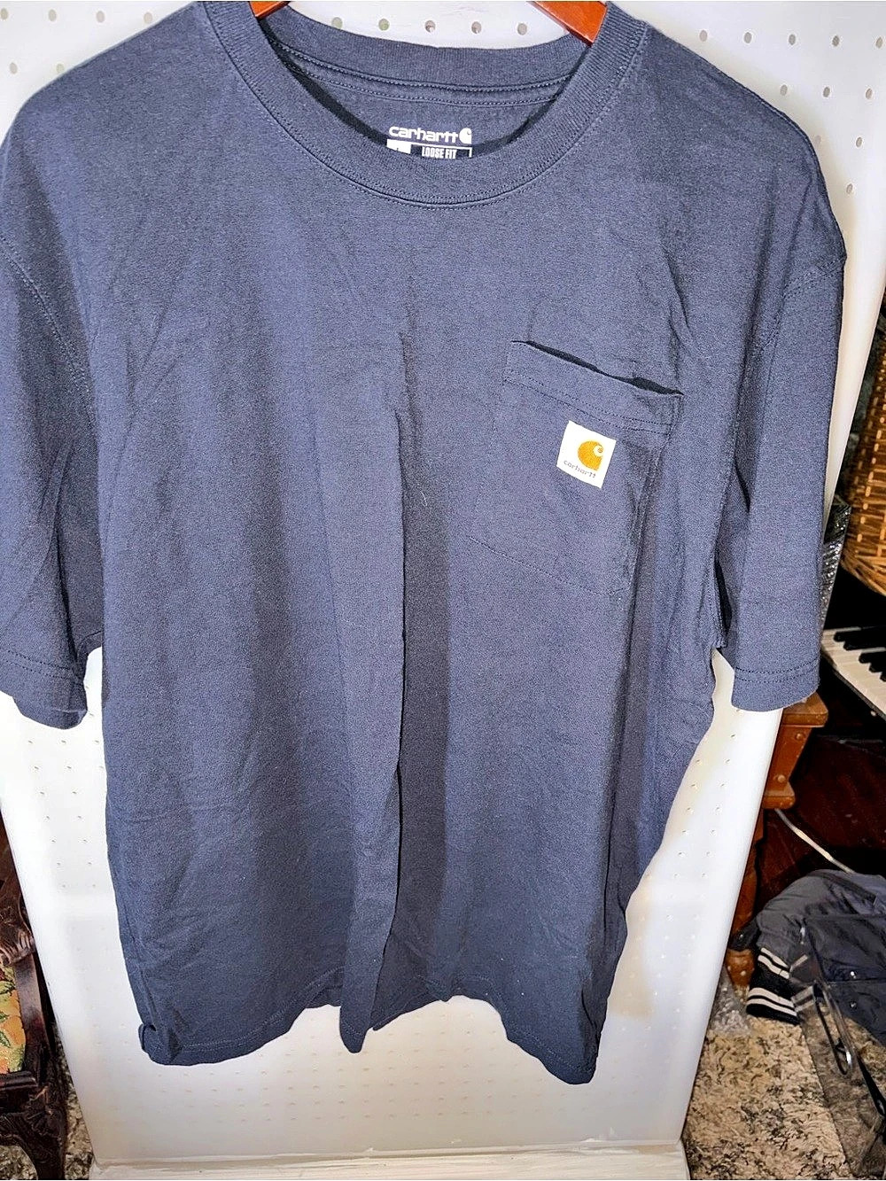 Carhartt Loose Fit Heavyweight Short-Sleeve Pocket T-Shirt Blue Large
